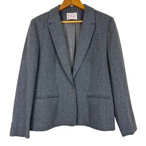 Vtg 80s Pendleton Women’s Petite Large? Gray Wool Blazer Jacket Wool USA